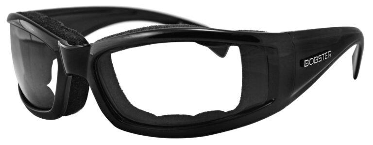 Bobster Invader Glasses, black frame with RX lens. Angled left