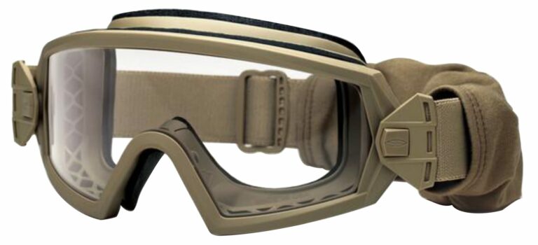 Smith Optics Outside the Wire Tan 499 Frame with Clear and Gray Lens Angled to the Side Left