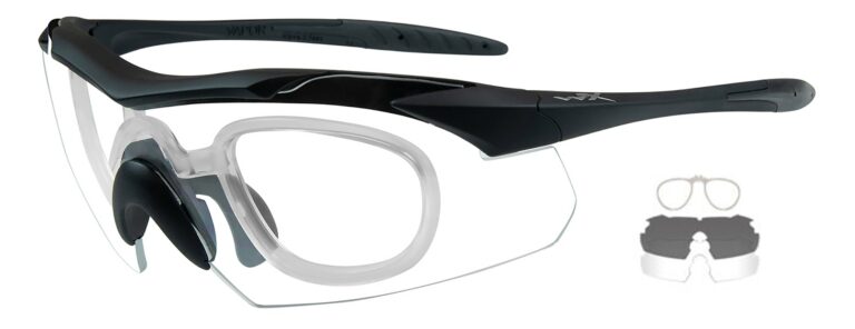Wiley X Vapor in Matte Black Frame with Smoke Gray and Clear Lenses with RX Insert, WX-3501RX