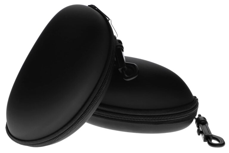 Large Hard Black Zipper Case with Belt Clip and Belt Strap