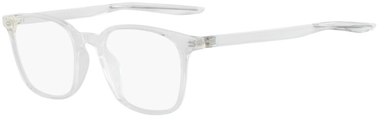 Nike 7124 900 Clear Frame Clear Lens Angled Side Left