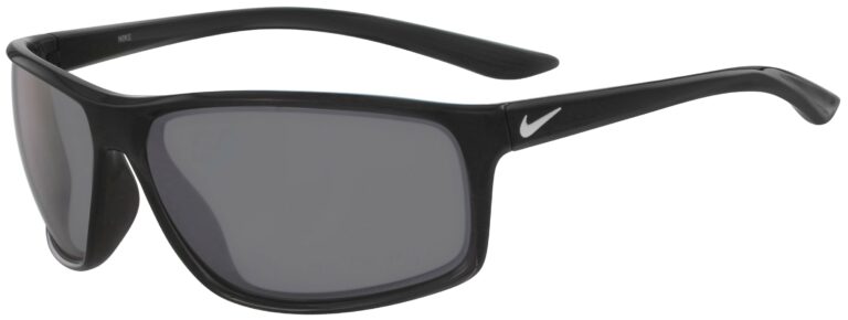 Nike Adrenaline in Anthracite Frame with Grey Silver Flash Lens, Angled to the Side Left