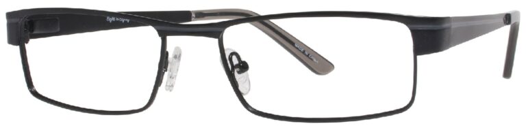Eight to Eighty Jimmy Eyeglasses, Black frame. Angled left