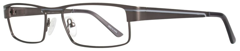 Eight to Eighty Jimmy Eyeglasses, Gunmetal frame. Angled left