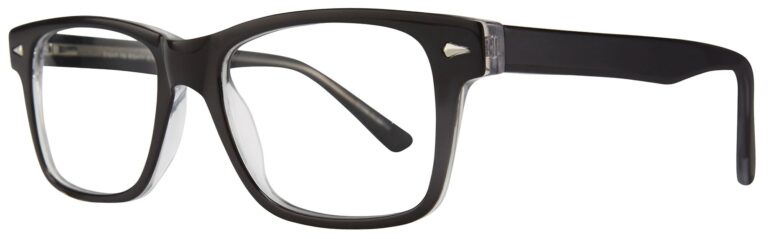 Eight to Eighty Ralph Eyeglasses, Black Crystal frame. Angled left