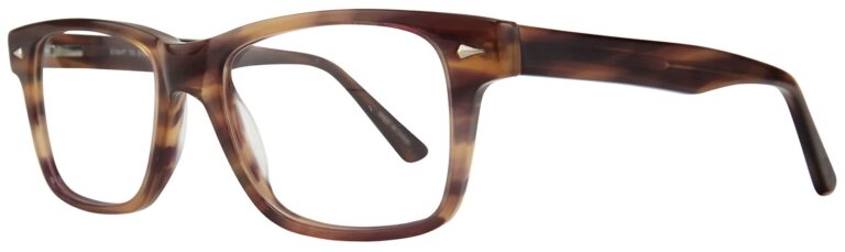 Eight to Eighty Ralph Eyeglasses, Brown Demi frame. Angled left