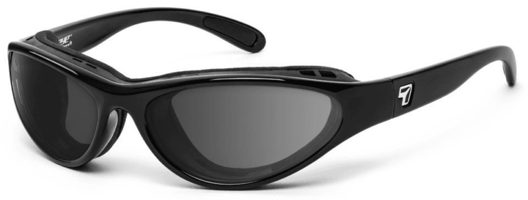 7 Eye Viento Glossy Black Gray Lenses Prescription Sunglasses RX Safety
