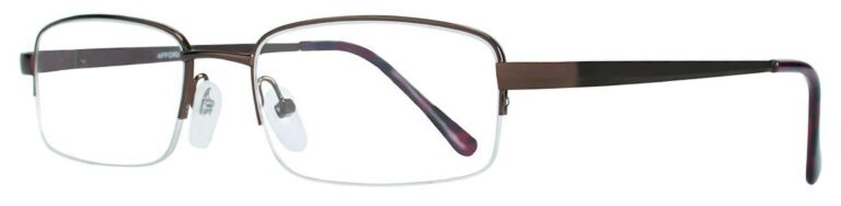 Affordable Designs Gino Eyeglasses, Brown frame. Angled left