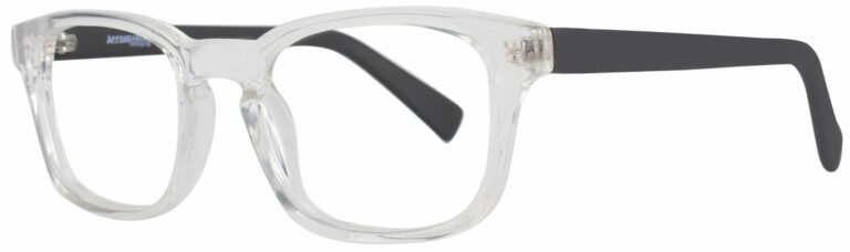 Affordable Designs Jan Eyeglasses, Crystal Black frame. Angled left
