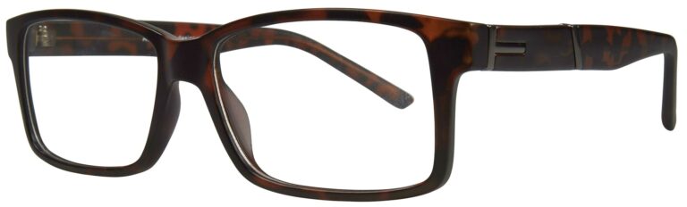 Affordable Designs Liam Eyeglasses, Tortoise Matte frame. Angled left