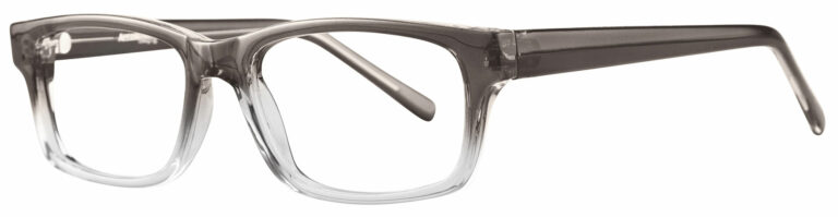 Affordable Designs Paul Eyeglasses, Gray fade frame. Angled left