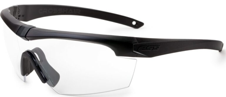 ESS Crosshair Black Clear Frame Black Clear Lens Clear Angled Side Left