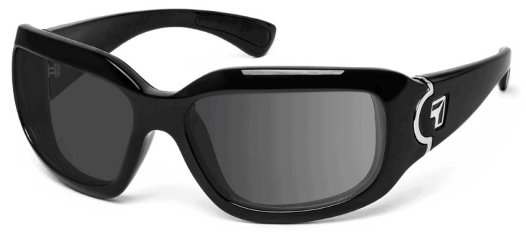 7 Eye Leveche Glossy Black Gray Lenses Prescription Sunglasses RX Safety
