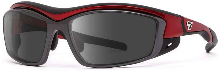 7 Eye Rocker Candy Apple Red Polarized Gray Lenses Prescription Sunglasses RX Safety