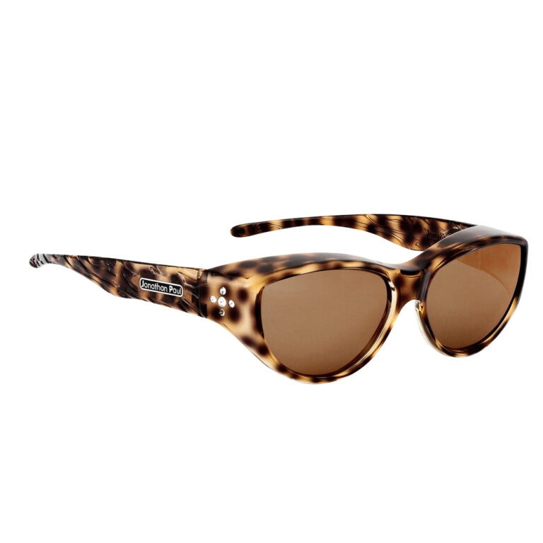 Jonathan Paul Chic Kitty Fitover Sunglasses - Brown Cheetah with Polarvue Gray Lens