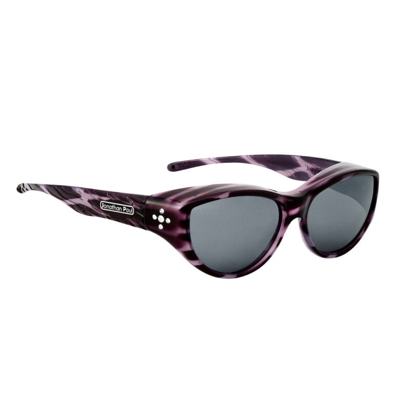 Jonathan Paul Chic Kitty Fitover Sunglasses - Black Cheetah with Polarvue Gray Lens