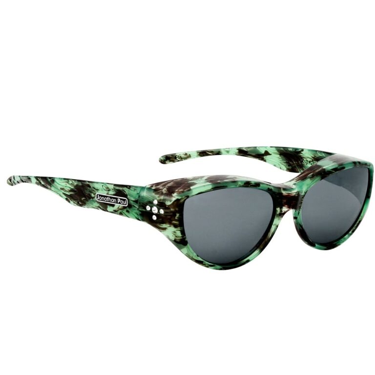 Jonathan Paul Chic Kitty Fitover Sunglasses -Green with Polarvue Gray Lens