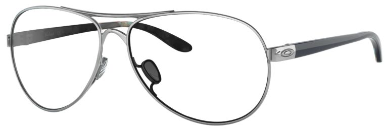 Oakley Feedback Glasses in a Polished Chrome frame. Angled left