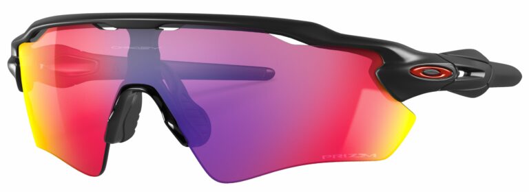 Oakley Radar EV Path Sunglasses, Matte Black with Prizm Road Lenses. Angled left