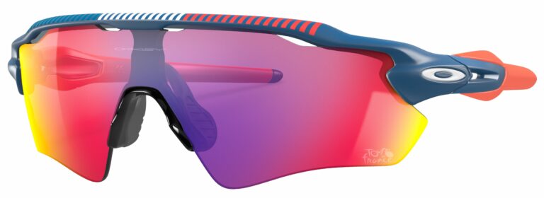 Oakley Radar EV Path Sunglasses, Matte Poseidon with Prizm Road Lenses. Angled Left