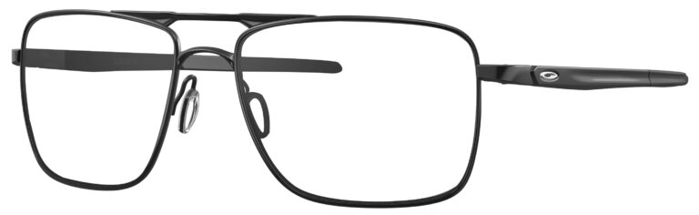 Oakley Gauge 6 Glasses in a Satin Black frame. Angled left