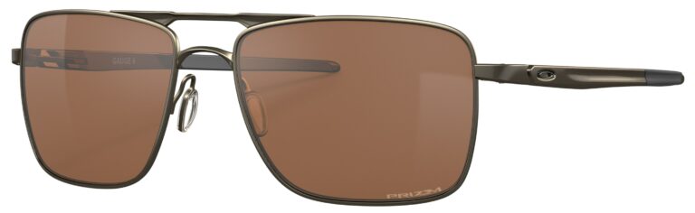 Oakley Gauge 6 Sunglasses in a Pewter frame with Prizm Tungsten lens. Angled left