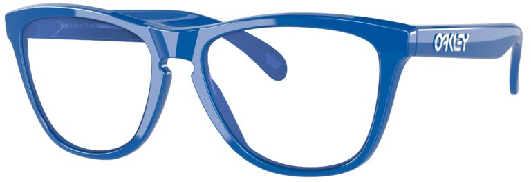 Oakley Frogskin glasses in a Carbon Fiber frame. Angled left