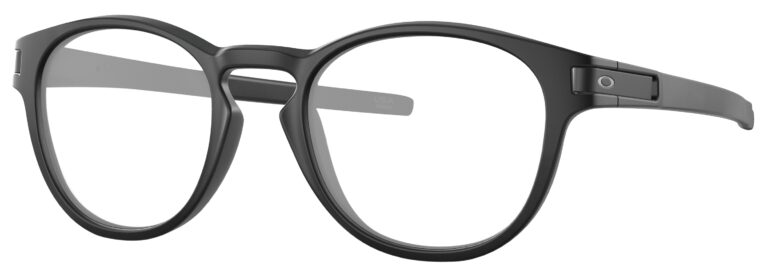 Oakley Latch Glasses in a Matte Black Frame. Angled left