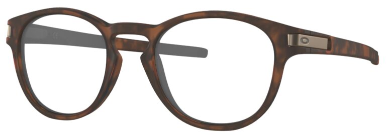 Oakley Latch Glasses in a Matte Brown Tortoise Frame. Angled left