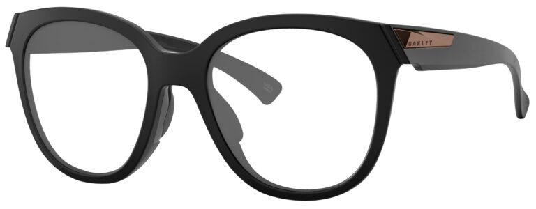 Oakley Low Key Glasses, Matte Black frame. Angled Left