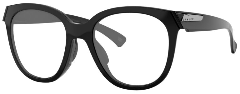 Oakley Low Key Glasses, Polished Black frame. Angled Left