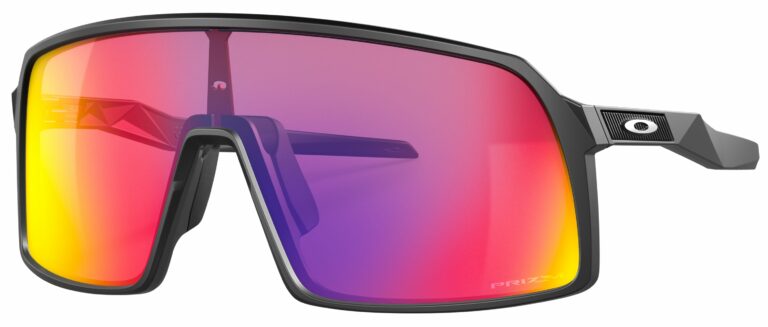 Oakley Sutro Sunglasses, Matte Black with Prizm Road Lenses. Angled left