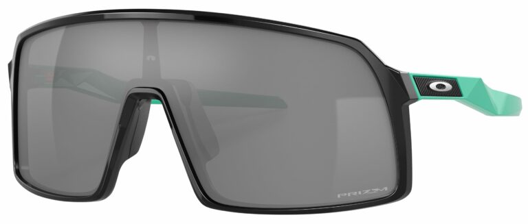 Oakley Sutro Sunglasses, Polished Black Celeste with Prizm Black Lenses. Angled left