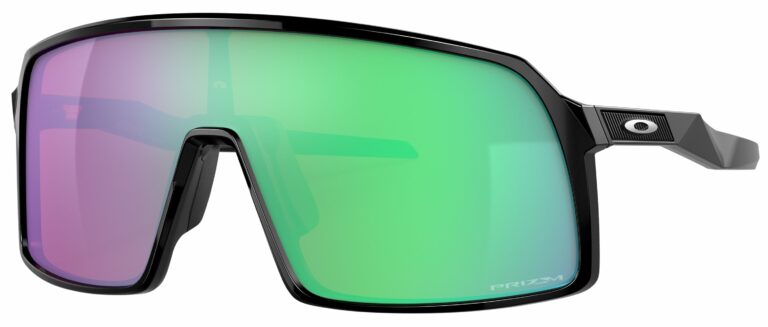 Oakley Sutro Sunglasses, Polished Black with Prizm Snow Jade Lenses. Angled left