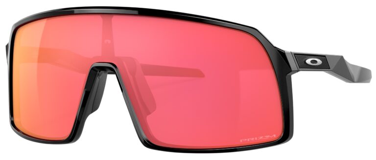 Oakley Sutro Sunglasses, Polished Black with Prizm Snow Torch Lenses. Angled left