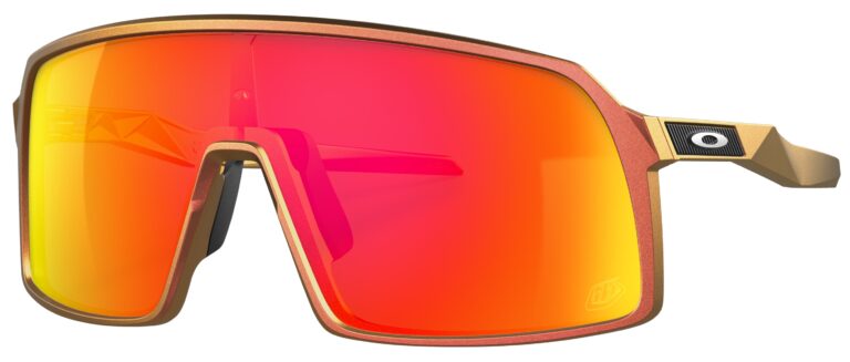 Oakley Sutro Sunglasses, Red Gold Shift with Prizm Ruby Lenses. Angled left
