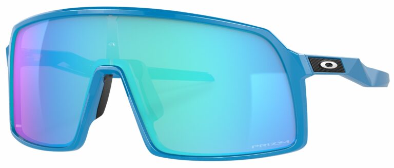 Oakley Sutro Sunglasses, Sky with Prizm Sapphire Lenses. Angled left