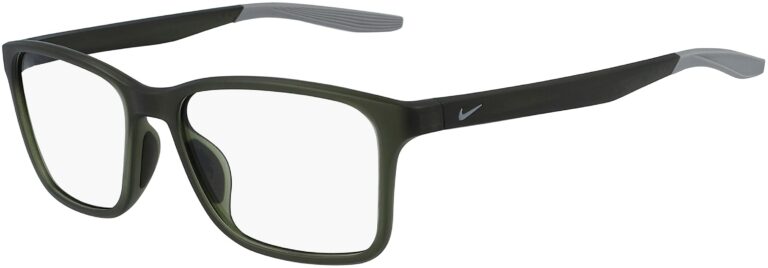 Nike 7117 305 Matte Sequoia Wolf Grey Frame Matte Sequoia Wolf Grey Lens Angled Side Left