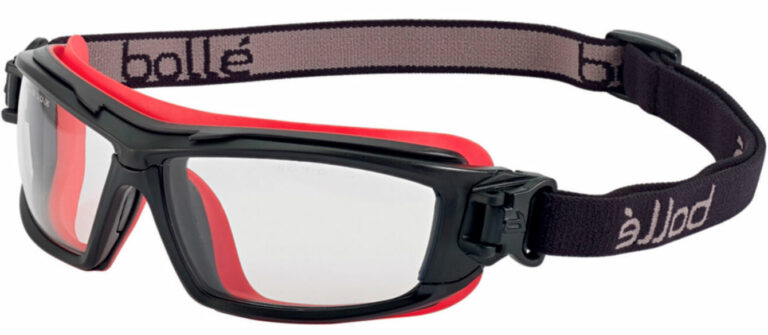 Bolle Ultim8 Safety Goggles with Black and Red Frame with Clear Lens BO-ULTIM8-40299