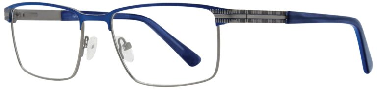 Eight to Eighty Lincoln Eyeglasses, Blue frame. Angled left