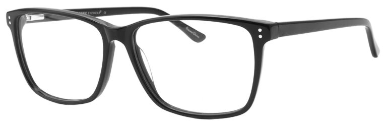 Geek November Eyeglasses, Black frame. Angled left