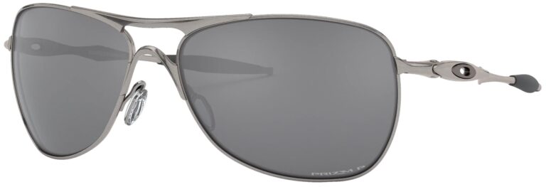 Oakley Crosshair Sunglasses in a Lead frame with PRIZM Black Polarized Lens. Angled Left Side