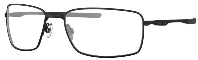 Oakley Square Wire Glasses, Matte Black frame. Angled Left