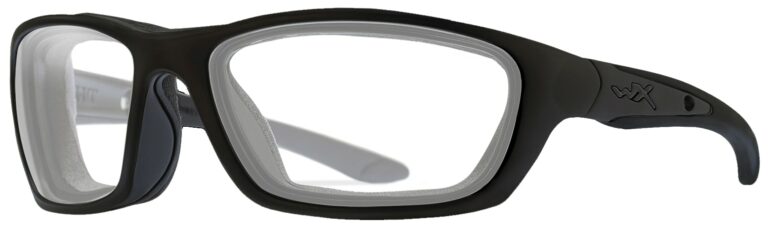 Wiley X Brick Sunglasses in Matte Black Frame, Angled to the Side Left