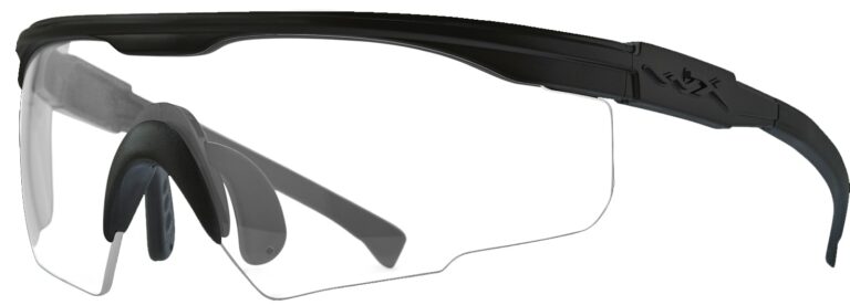 Wiley X PT-1 in Matte Black with Clear Lens Angled to the Side Left