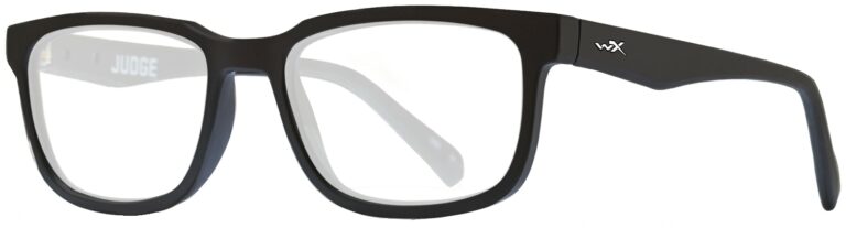 Wiley X Worksight Judge in Matte Black, Angled to the Side Left