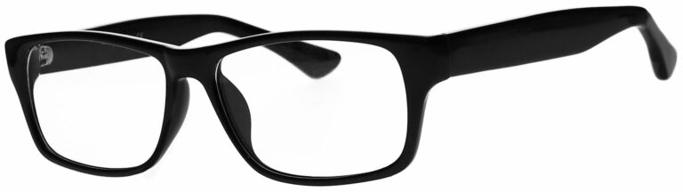 Apollo Real Glass Geek Frame in Black Frame with Clear Lens, Angled to the Side Left