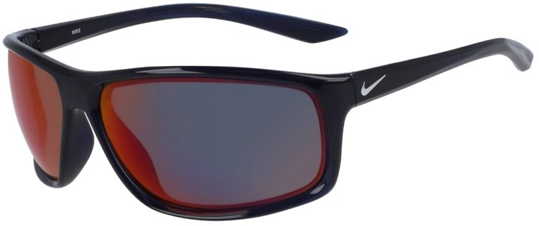 Nike Adrenaline E in Obsidian Pure Platinum Frame with Field Tint Lenses, Angled to the Side Left