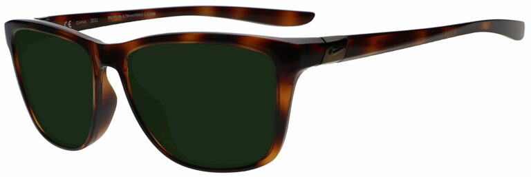 Nike City Icon in Soft Tortoise Frame with Green Polarized Lens, Angled to the Side Left