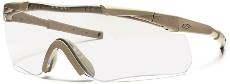 Smith Optics Aegis Arc II Eyeshield in Tan 499 Frame with Clear and Gray Lenses Side Left Angle